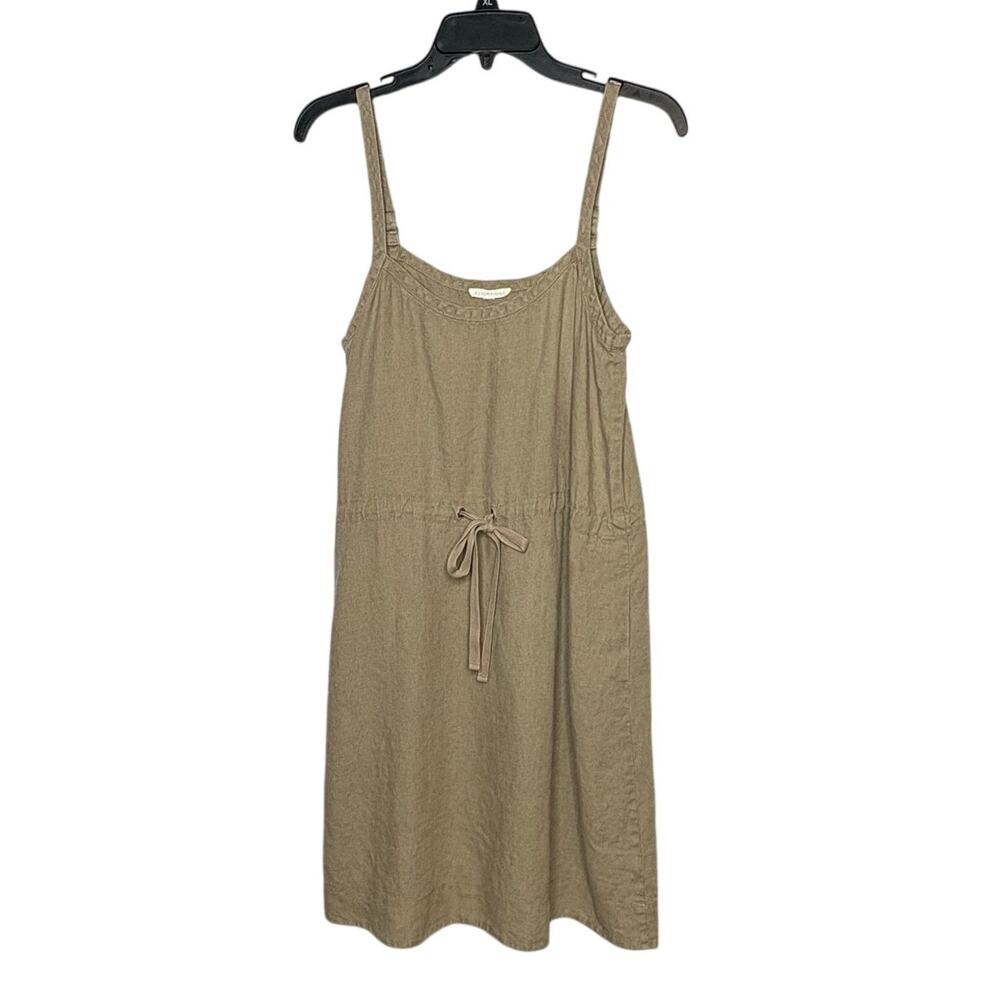 Eileen Fisher Linen Sporty Cami Classic Minimalist Casual Pocket Dress Medium